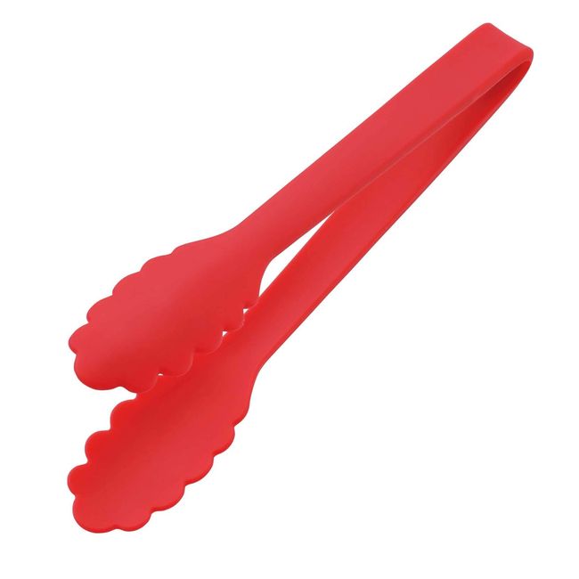 Okabe Yo Tableware Factory ST-01 Silicone Color Eating Tongs, Medium, Red