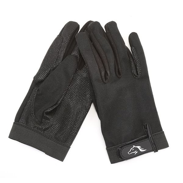 Unisex Non-slip Riding Gloves Silicone Horseback Rider Outdoor Sports, 01 Black_04 XL, Black