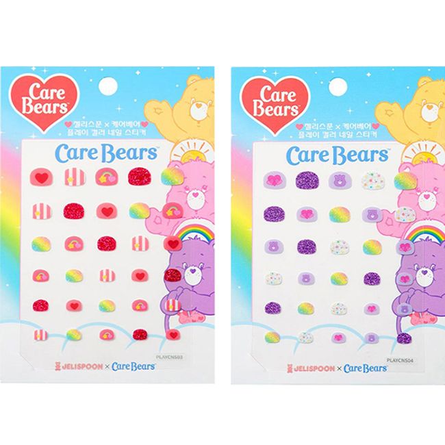 Jelly Spoon Care Bear Play Color Nail Sticker Set of 2