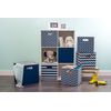 DII Poly-Cube Storage Collection Hard Sided, Collapsible Solid, Large, Nautical Blue