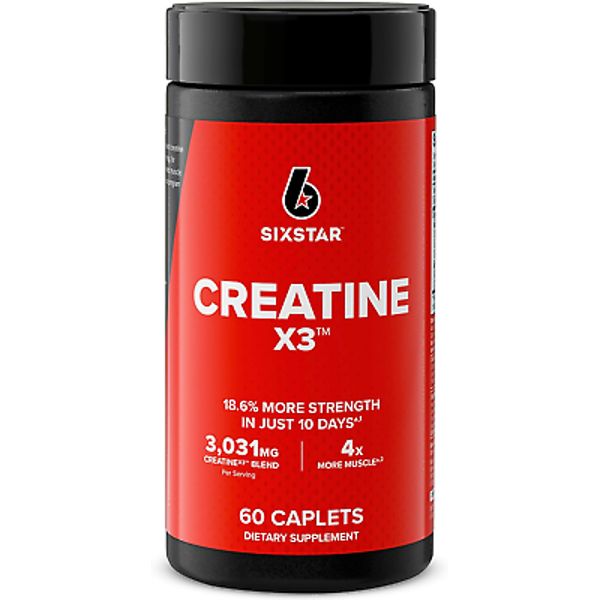 Creatine Pills, X3 (60 Caplets) - Creatine for Women & Men - Creatine Capsules S