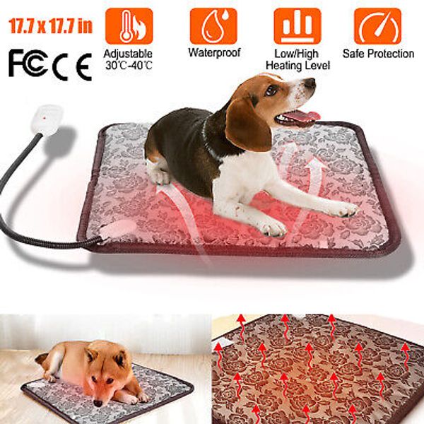 Pet Mat Dog Cat Electric Heating Pad Cushion Blanket Winter Warmer Sleeping Bed