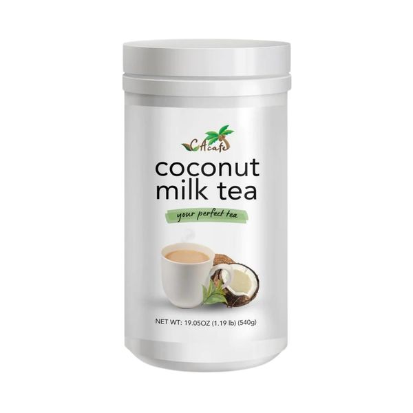 CAcafe Coconut Tea, Coconut Infused Green Tea, Creamy Drink Mix, Make Iced or Hot, Packed with Antioxidants, Natural Energy and Stress Relief 19.05oz