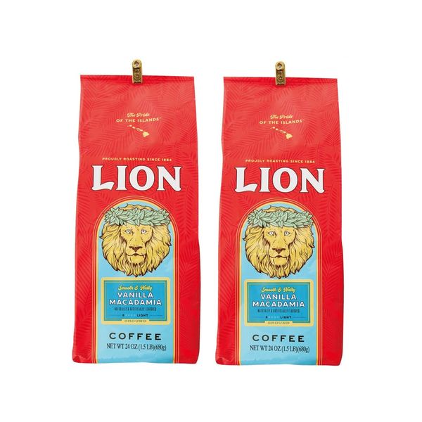 Lion Coffee Vanilla Caramel 6.8 oz (198 g) (Powder) (2 Pieces)