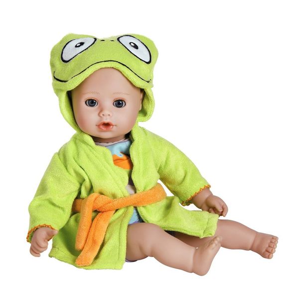 Adora Baby Bath Toy Frog, 8.5 inch Bath Time Baby Tot Doll with QuickDri Body,Blue,green