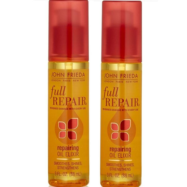 John Frieda Oil Elixir Full Repairing   Strengthens Shine Smothers 2 Pack Lot
