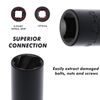 CASOMAN 5 Pieces 1/2"Dr. Twist Socket Set, Lug Nut Remover Tool, Metric Bolt and Lug Nut Extractor Socket Tools