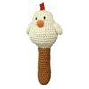 Cheengoo Organic Crocheted White Hen Stick Rattle