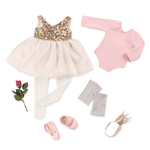 Our Generation – Ballettoutfit – Paillettenkleid und Trikot – Puppenkleidung mit 46 cm Länge – Fantasiespiel – Spielzeug für Kinder ab 3 Jahren – Premiere