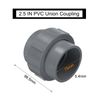 sourcing map 2.5" Union PVC Coupling Pipe Fitting (Socket x Socket) PVC Slip Union Coupling Adapter Schedule 40, EPDM O-Ring, Grey