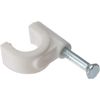 KafTon 25x White Round Cable Clips White Electrical Cable Wall Clips (8mm)