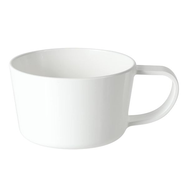 Rebirth Basic Dinnerware Soup Cup Soup Mug, 11.8 fl oz (350 ml), Plastic, Lightweight, Break-Resistant, Microwave and Dishwasher Safe (White)
