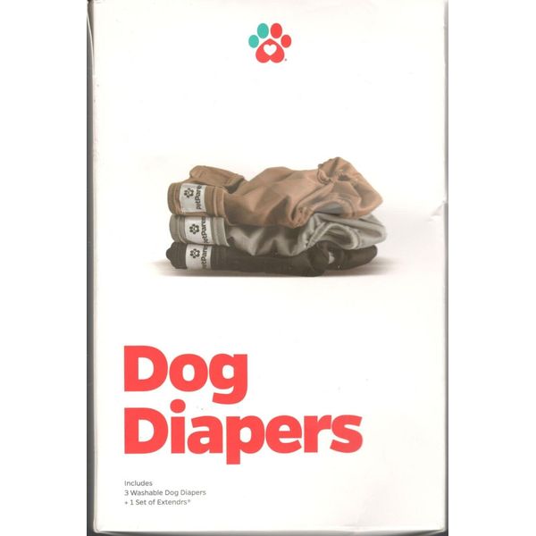 Pet Parents Washable Dog Diapers & Extender 3 Pack Medium, Neutral Colors