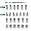 32 Pcs 1/2" Drive Socket Set Metric 8-32mmm Sockets 1/2-Inch Ratchet