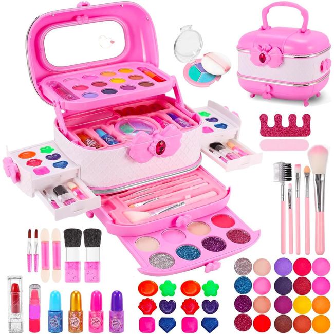 Kabeila Makeup Set, Toy, Girls, Makeup Set, Children, Cosmetics Set, Elementary School Students, Kids' Makeup, Real, Washable, Birthday Present, 4, 5, 6, 7, 8, 9, 10, 11, 12, 13 Years, Girls, Popular,