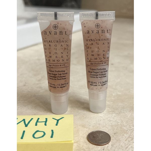 X2 AVANT Velvet Perfecting Rose Sugar Lip Scrub .34oz/10mL FULL SZ $71 EA QTY 2
