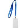 Vertical Strap Badge Card Holder with Blue Lanyard 10 Pack