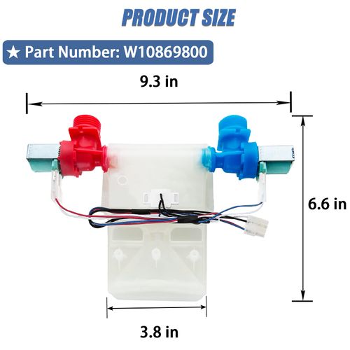 Upgraded W10869800 Washer Water Inlet Valve, Replacement Washers Part Number: W11038689, W10776841, W11024486 Compatible with Whirlpool, Amana,Inglis and Maytag General Electric Washers