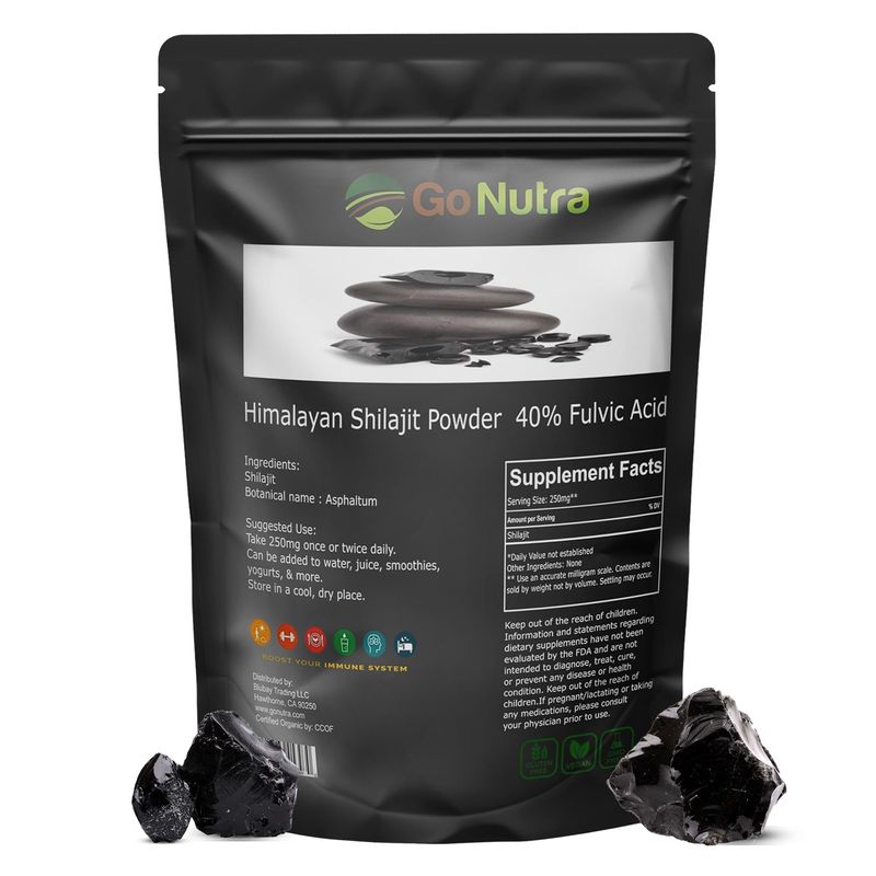 Go Nutra Shilajit Powder Pure Himalayan Shilajit 40% Fulvic Acid Trace ...