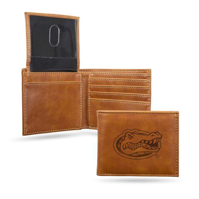 Rico Industries Florida Gators Laser Engraved Bill-fold Wallet - Slim Design - Great Gift By Rico Industries