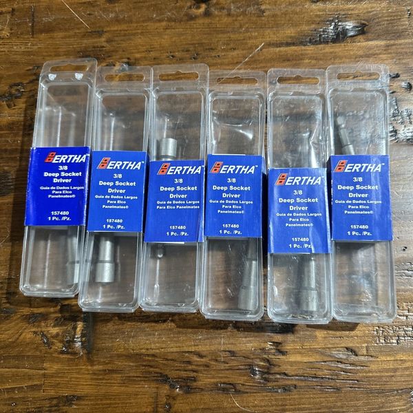 Lot Of 6-Bertha 3/8 Deep Socket Driver  157480 Hardware Install Panelmates