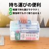 bath&bath TR1172 Medicine Box, First Aid Kit, Large Capacity, Transparent, Multi-functional, Box with Handle, Blue, Medium