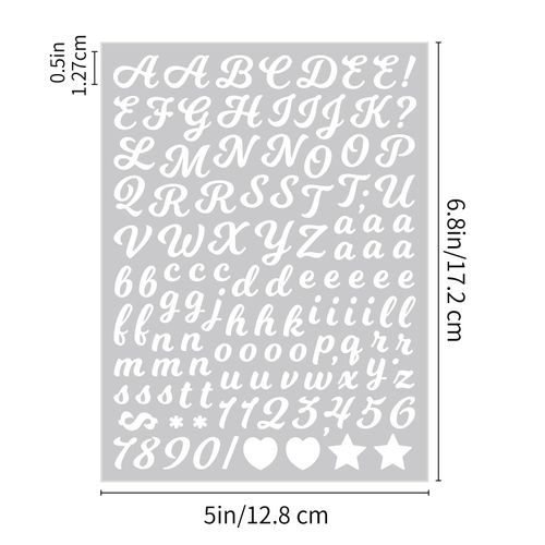 3040 Pcs Alphabet Stickers 20Sheets Letter Stickers Small,0.5'' Self-Adhesive Vinyl Waterproof Number,Mailbox Labels DIY Crafts Art Making,Windows, Doors, Signs,Notebook (White(Cursive Style))