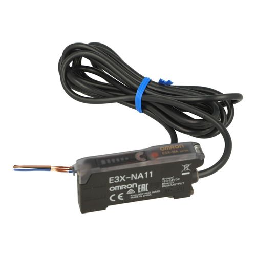 OMRON E3X-NA11 2M 12 to 24 VDC, 2 Meter Cable, 4-Element LED (625 NM), Digital Fiber Amplifier, PHOTOELECTRIC Sensor, RED, Standard, W/BAR Graph Display