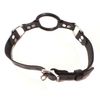 Deluxe Leather Lockable Ring Gag, Ball Gag, Open With Adjustable Leather Strap