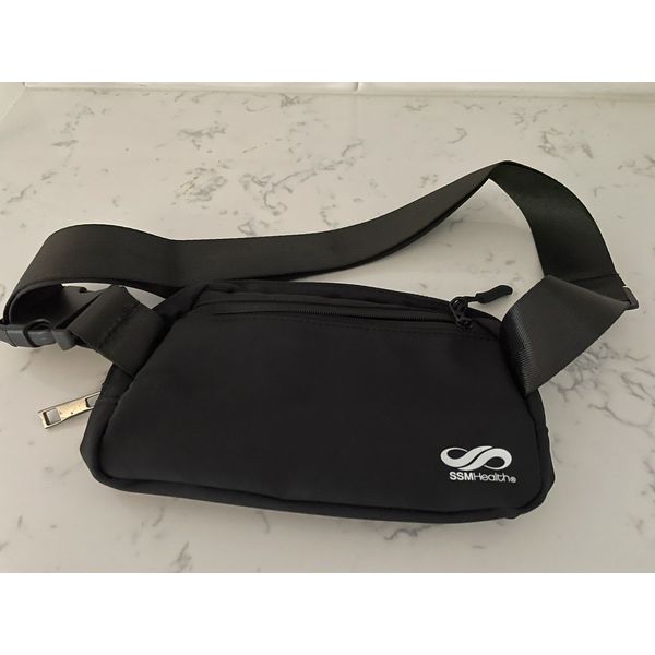 Nylon Black Fanny Pack with SSM Health logo NIP