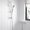 SAMODRA Shower Riser Rail with Adjustable Shower Head Holder,66 cm Wall Mounted Shower Slider Rail (Chrome)