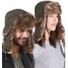 Tough Headwear Winter Trapper Hat - Mens Hats and Caps - Russian Ushanka Army Hat - Waterproof Winter Fur Cap with Ears - Earflap Hats for Men & Women - Ear Flaps Snow Eskimo Hat
