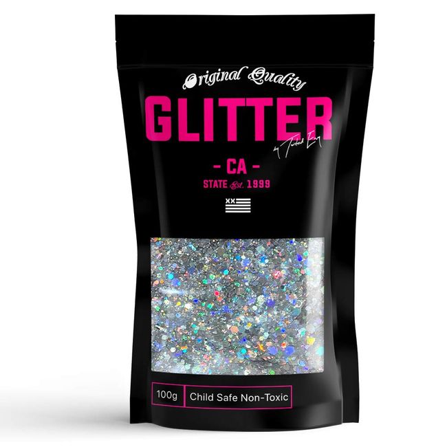 Silver Holographic Chunky Glitter ✮ Chunky Glitter Mix ✮ 100g Festival Glitter Cosmetic Face Body Hair Nails