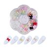 Nail Parts, Ribbon, Butterfly Parts, Semicircle Pearl, Bowknot, Aurora Color, Aurora Crystal, Multicolor, 3D, 3D, Jewelry Parts, Accessory Parts, Mixed Color, For Resin, Nail Decoration, Nail Decoration