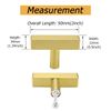 Goldenwarm 10 Pack Gold Drawer & Cabinet Knobs - Brushed Brass Square Single Hole Gold Handles