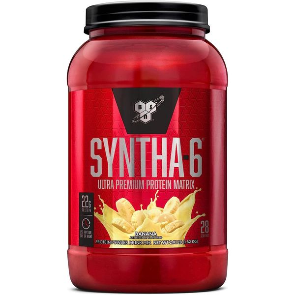 BSN Protein WPI SYNTHA-6 Whey Powder Micellar Casein Isolate Milk Banana 28 ServingsPackages may vary 2.91 lb 1 pack, [01] Bananas, [01] 28 servings (1 pack)