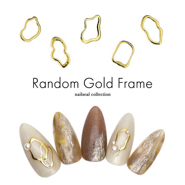 Nail sticker random gold frame sticker [Aha045] Self nail gel nail