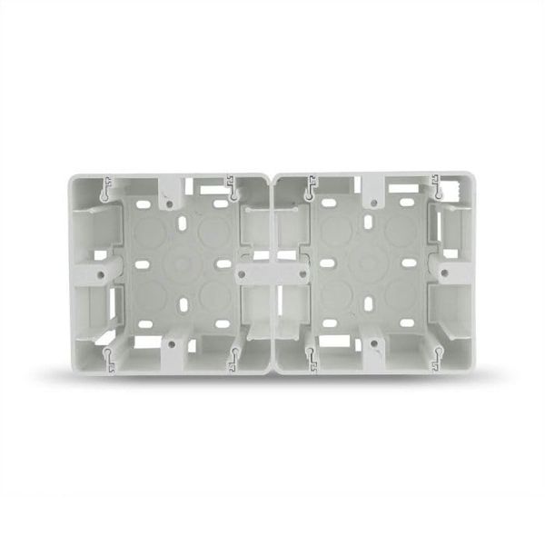 Recessed Socket White 2 Elements, Ideal for Electrical installations and Connections in Indoor Spaces.