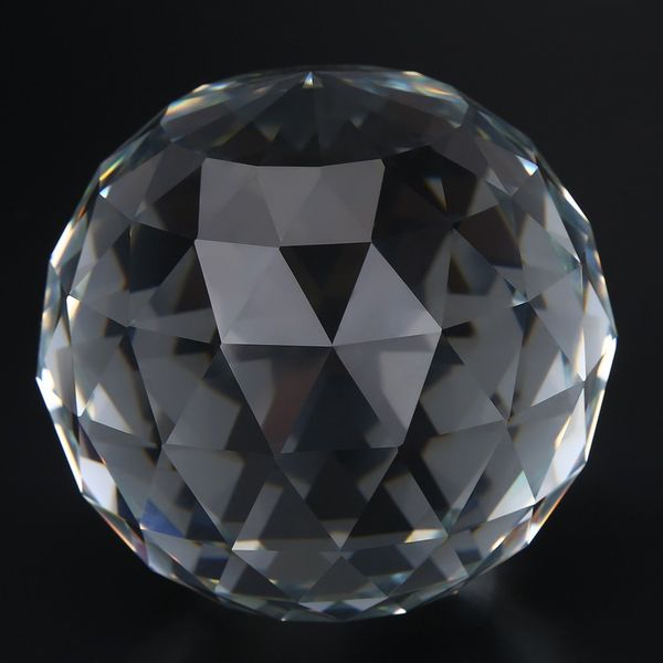 Suncatcher Crystal Ball, Clear Cut Crystal Glass Ball, 2.4 inches (60 mm), 3.1 inches (80 mm), Translucent Multi-faceted Gaze Ball, Crystal Sphere Prism, Suncatcher Home Hotel, Interior Hardware