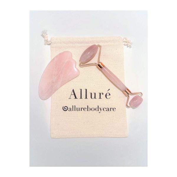 Alluré Rose Quartz Face Roller & Gua Sha