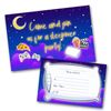 Sleepover Party Invitations Pack & Invites Envelopes (WRITE ON) (Blue Pack of 8)