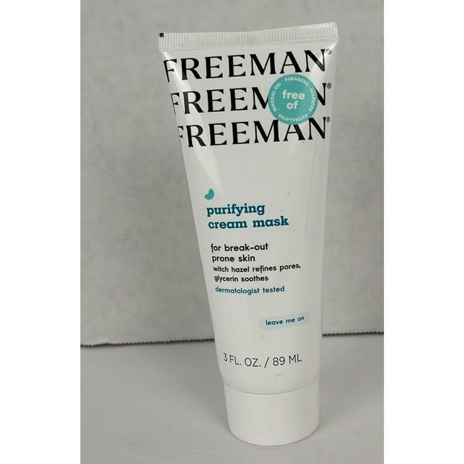 Freeman Purifying Cream Facial Mask 3 fl oz Leave Me On! Break Out Prone Skin