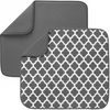 S&T INC. Absorbent, Reversible Microfiber Dish Drying Mat Value Pack for Kitchen, 16 Inch x 18 Inch, 2PK