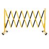 11FT Industrial Expandable Barricade Folding Security Gate with Wheels,Retrac...