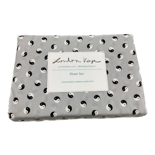 London Kaye Sheet Set (Yinyang on Grey, Twin XL)