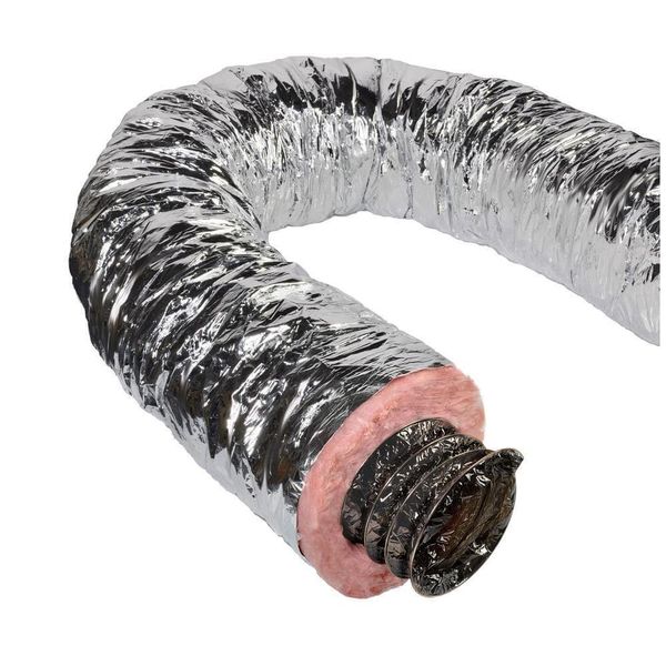 7 in x 25 ft Insulated Flexible Air Duct Jacket HVAC Ventilation R8 Insulation