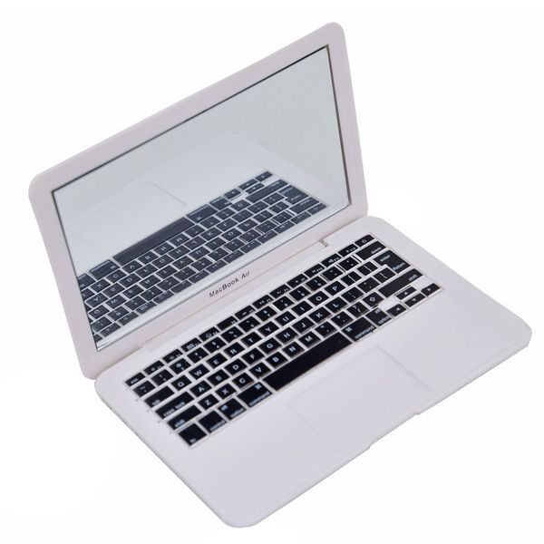 ebuddy Mini Dollhouse Toy Cat Laptop Tiny Fake Computer Mirror for Cat (White)