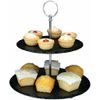 TRTO 2 Tier Natural Slate Cake Stand Wedding Plates Party Tableware