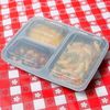 33oz 3-Compartment Rectangular Meal Prep Containers with Lids Black 25pcs