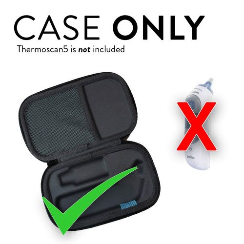 TUDIA EVA Carrying Case Compatible with Braun Baby Ear Thermometer ThermoScan 5 IRT6500/ThermoScan 7 IRT6520CA, Hard Travel Portable Storage Case [CASE ONLY, Device NOT Included]
